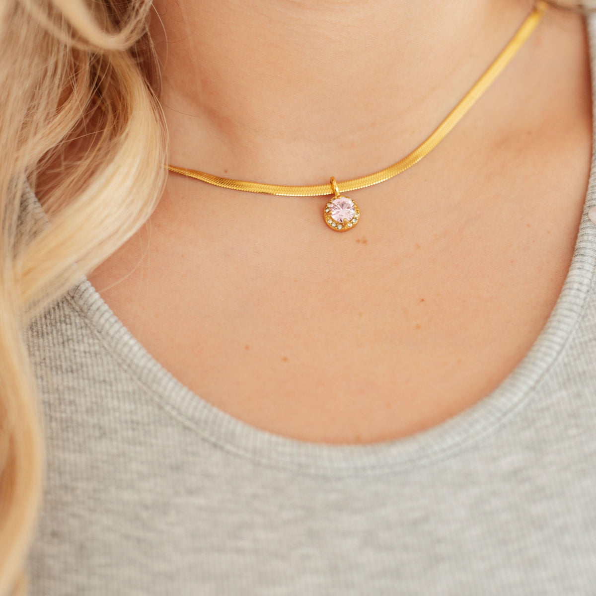 Here to Shine Gold Plated Necklace in Pink - Three Mad Hatters Mercantile 