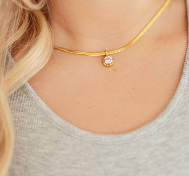 Here to Shine Gold Plated Necklace in Pink