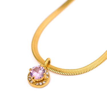 Here to Shine Gold Plated Necklace in Pink
