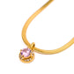 Here to Shine Gold Plated Necklace in Pink Necklace   