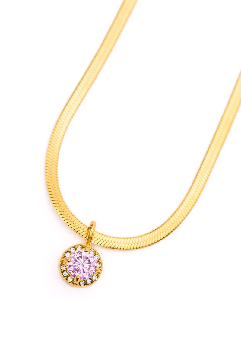 Here to Shine Gold Plated Necklace in Pink - Three Mad Hatters Mercantile 