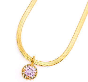 Here to Shine Gold Plated Necklace in Pink