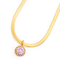 Here to Shine Gold Plated Necklace in Pink Necklace   