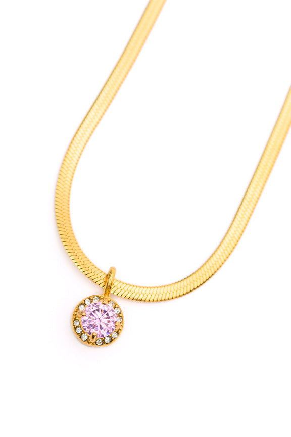 Here to Shine Gold Plated Necklace in Pink Necklace   