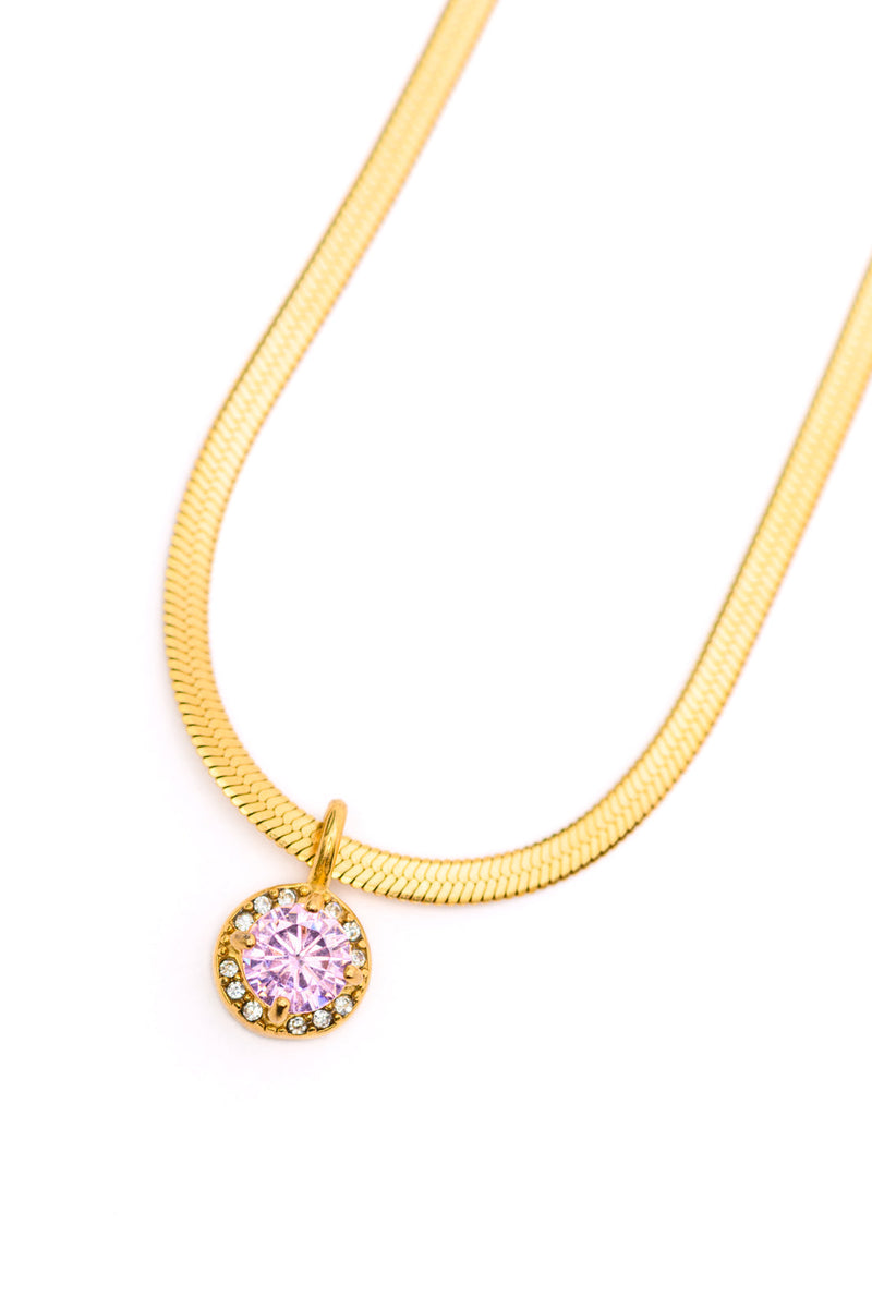 Here to Shine Gold Plated Necklace in Pink Necklace   