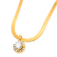 Here to Shine Gold Plated Necklace in White Necklace   