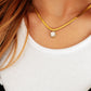 Here to Shine Gold Plated Necklace in White Necklace   