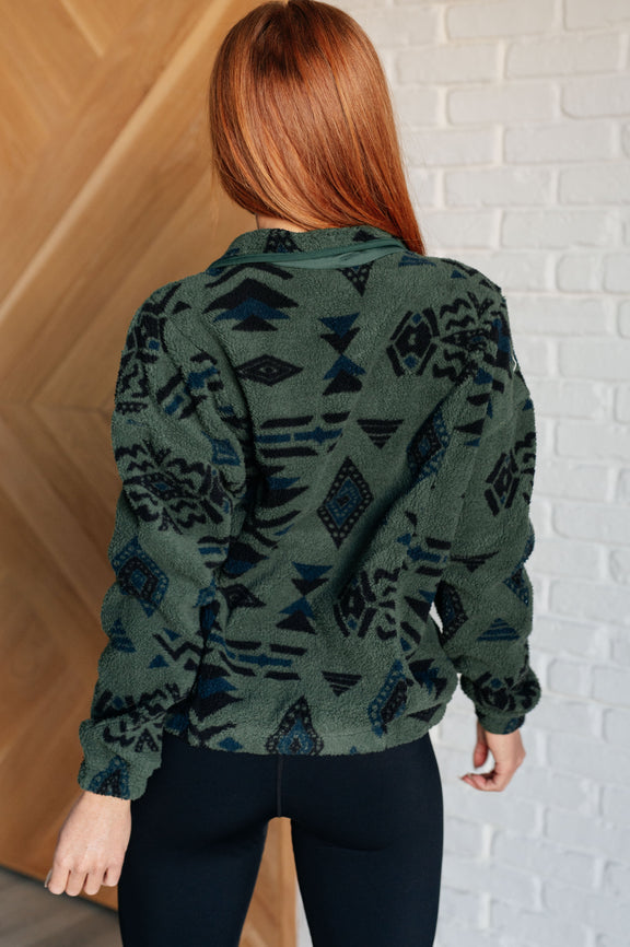 High Perspective Geometric Fleece Jacket Layers