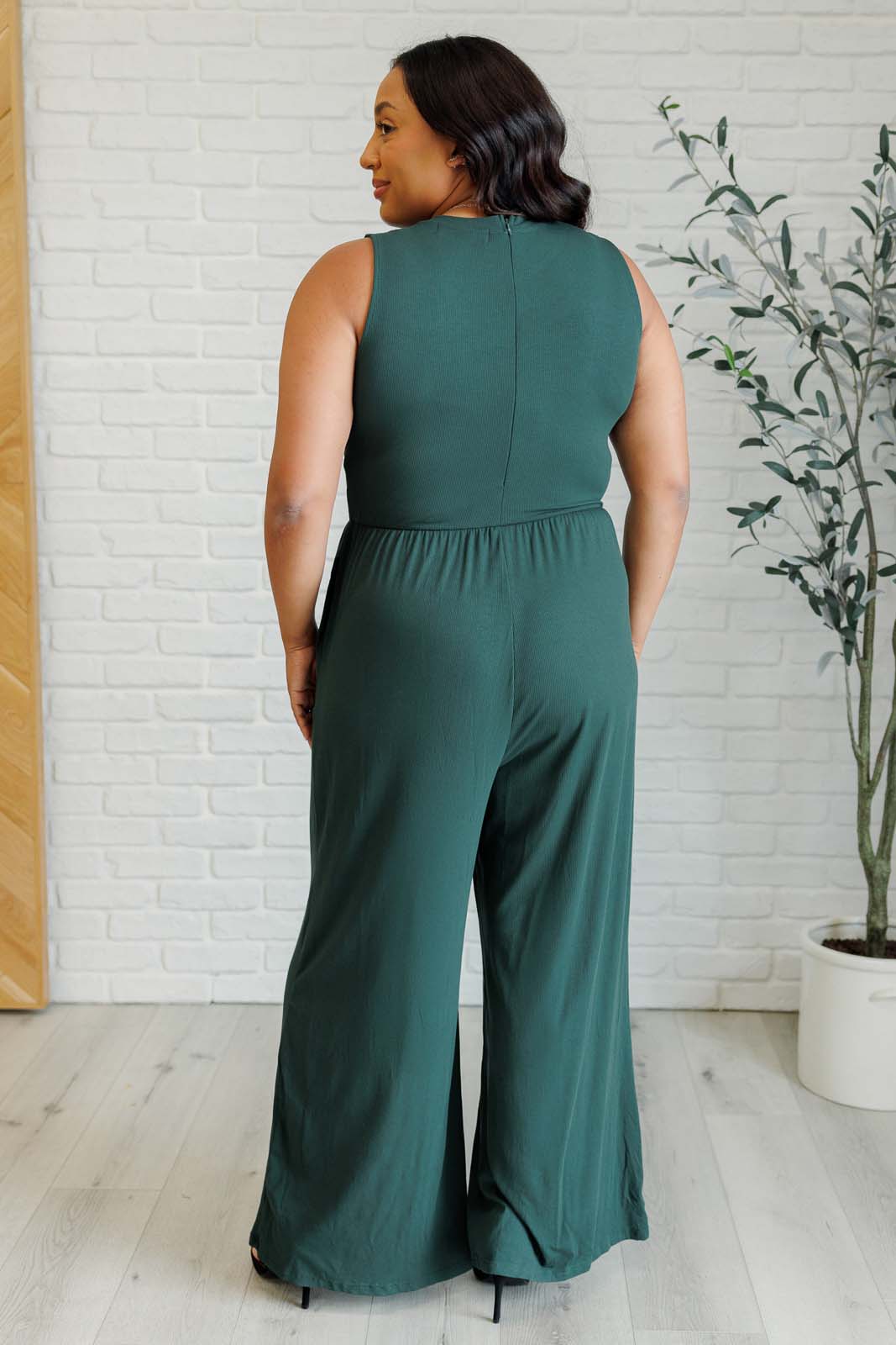 Hilary Wide Leg Jumpsuit in Green Jumpsuits & Rompers   