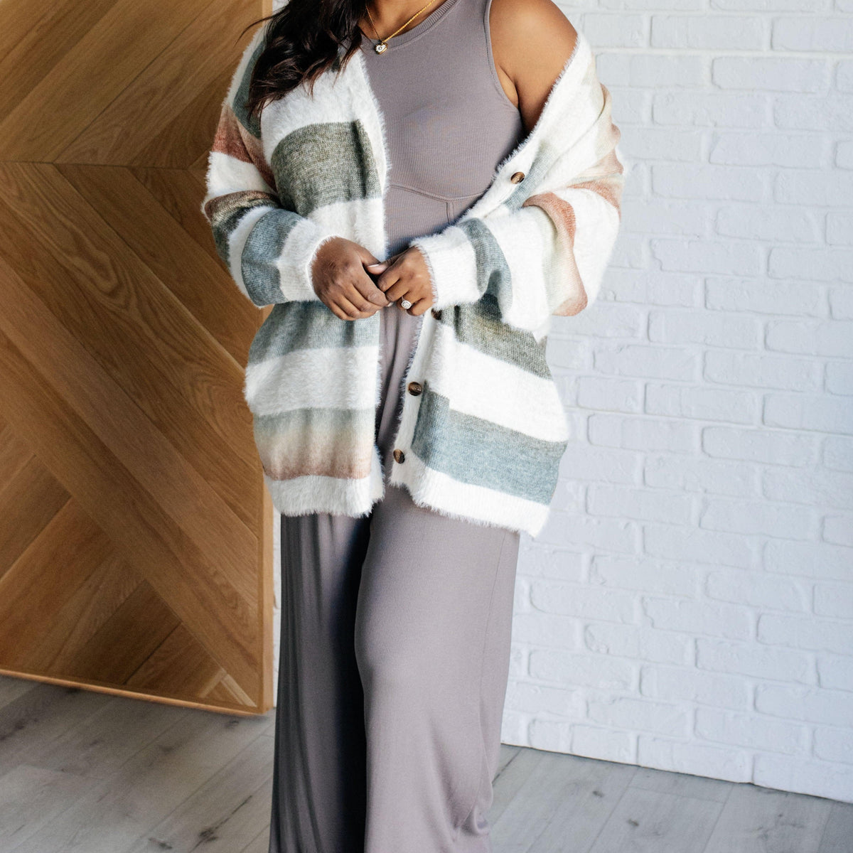 Hilary Wide Leg Jumpsuit in Grey - Three Mad Hatters Mercantile 