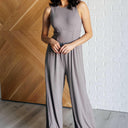 Hilary Wide Leg Jumpsuit in Grey