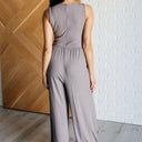 Hilary Wide Leg Jumpsuit in Grey