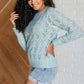 Hole In One Sheer Pointelle Knit Sweater Womens Tops   