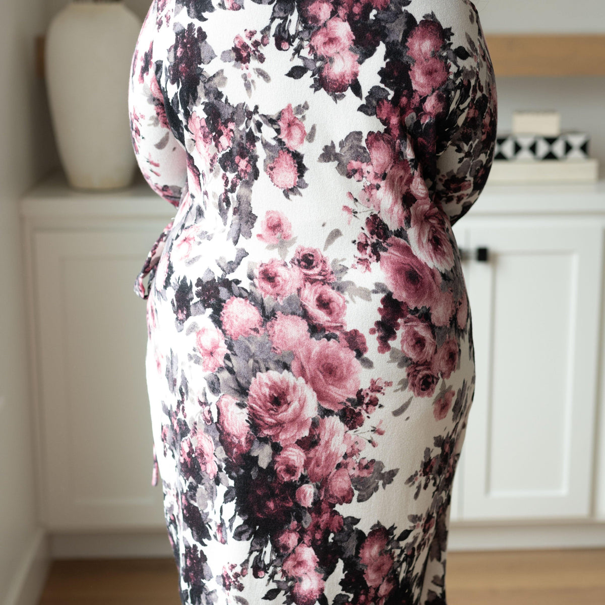 Honey Do I Ever Faux Wrap Dress in White Floral - Three Mad Hatters Mercantile 