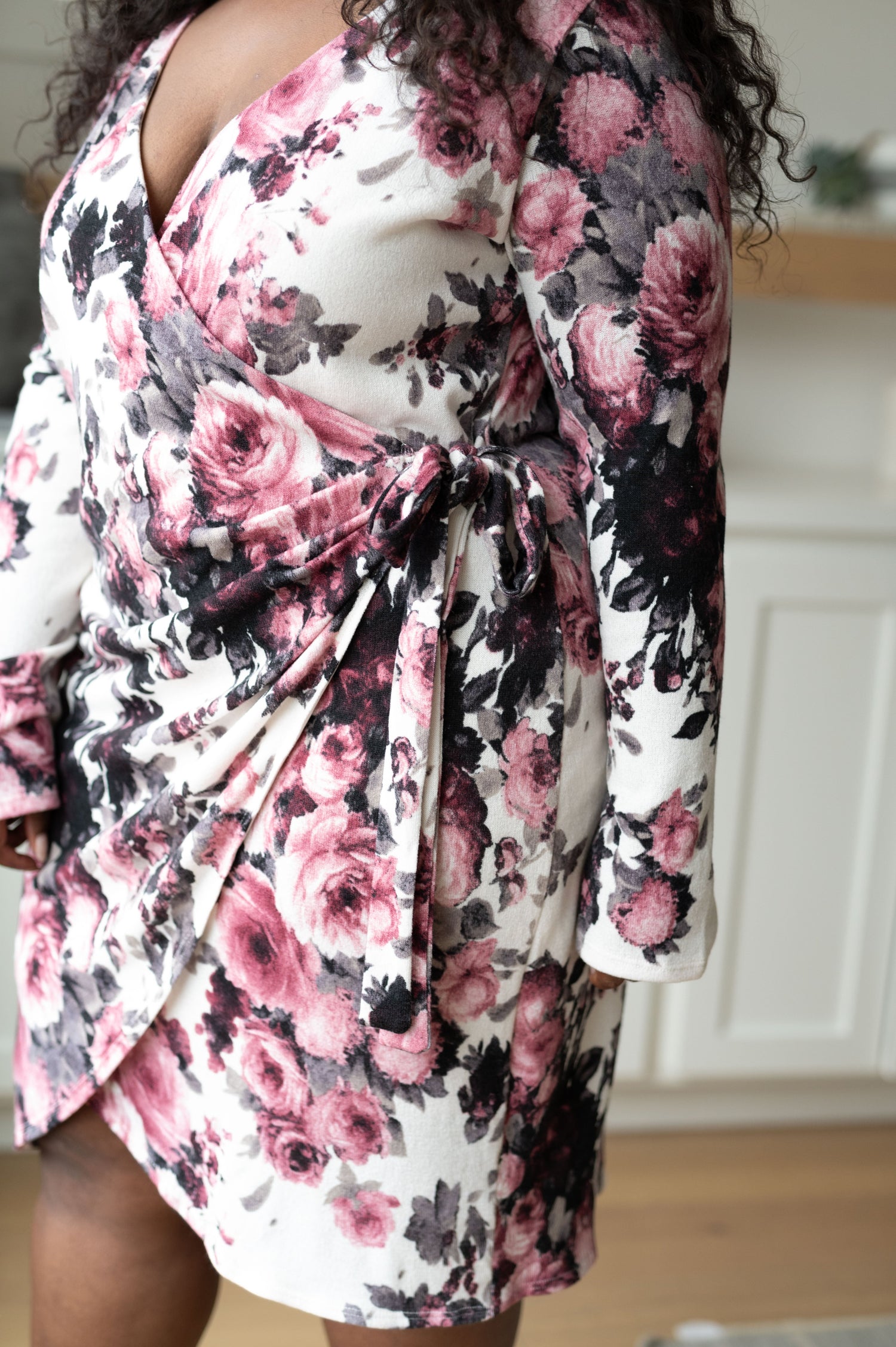 Honey Do I Ever Faux Wrap Dress in White Floral Womens Dresses   