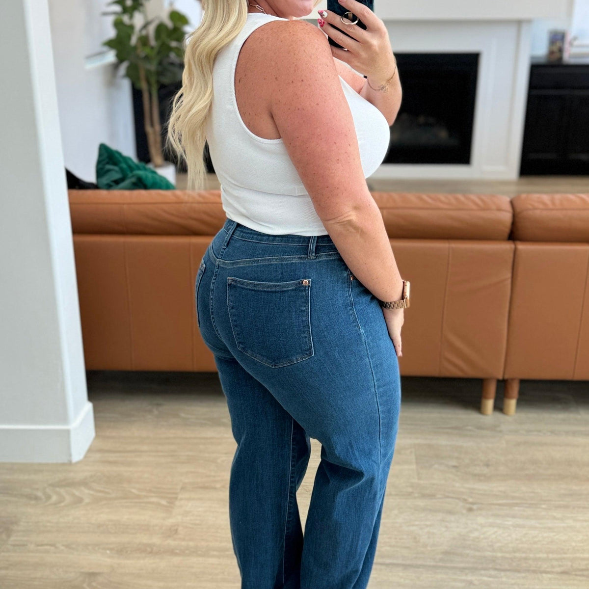 Hazel High Rise Vintage Wide Leg Jeans - Three Mad Hatters Mercantile 
