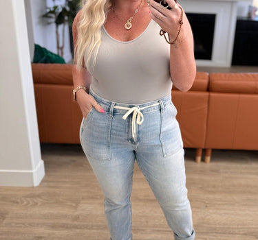 Cooper High Rise Vintage Denim Jogger by Judy Blue