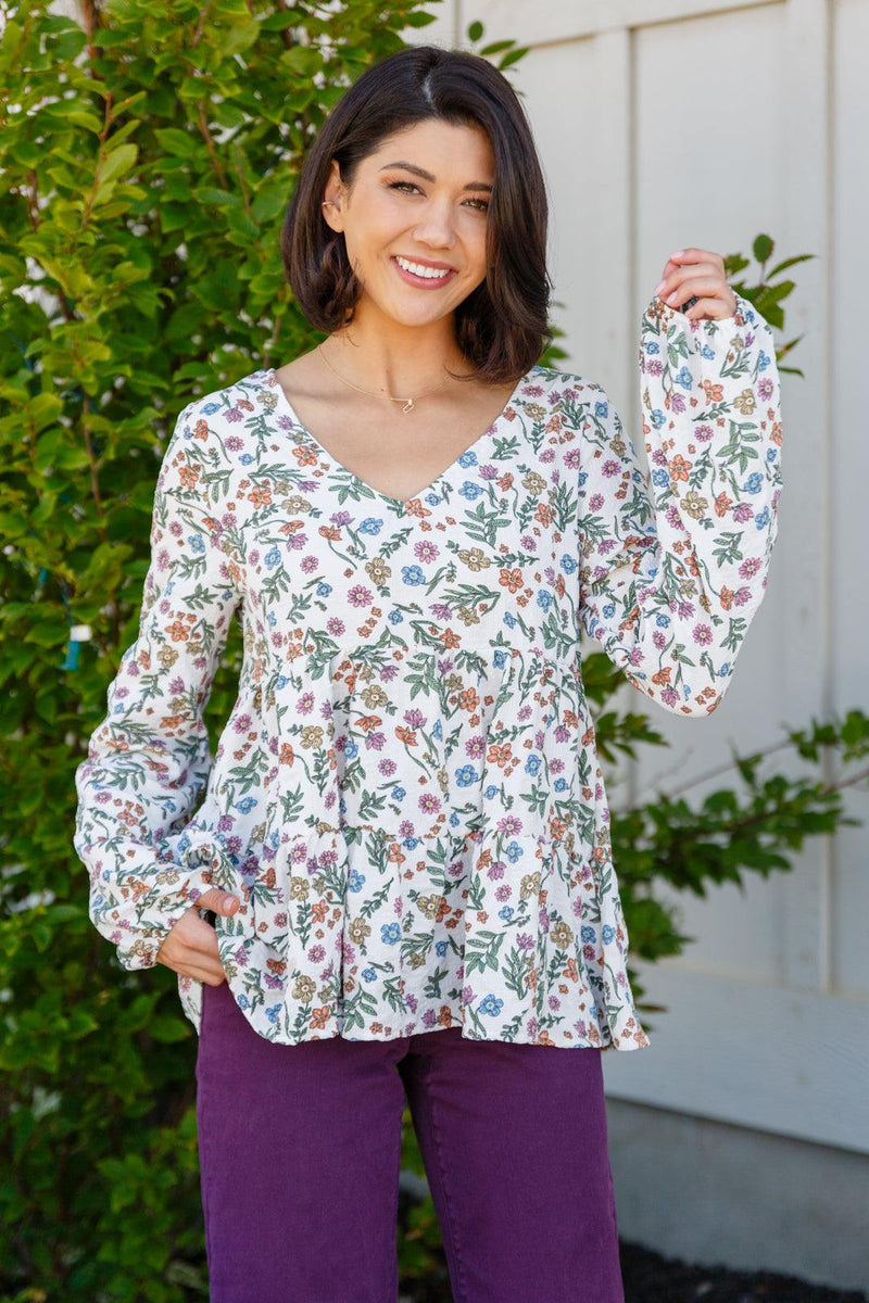 I Think I Can V-Neck Floral Top - Three Mad Hatters Mercantile 
