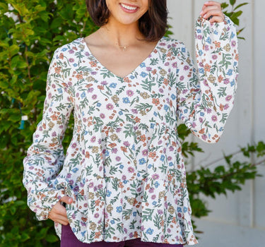 I Think I Can V-Neck Floral Top
