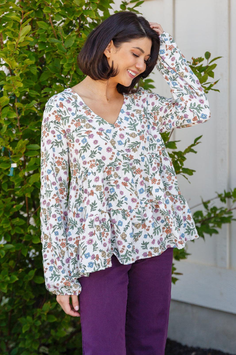 I Think I Can V-Neck Floral Top - Three Mad Hatters Mercantile 