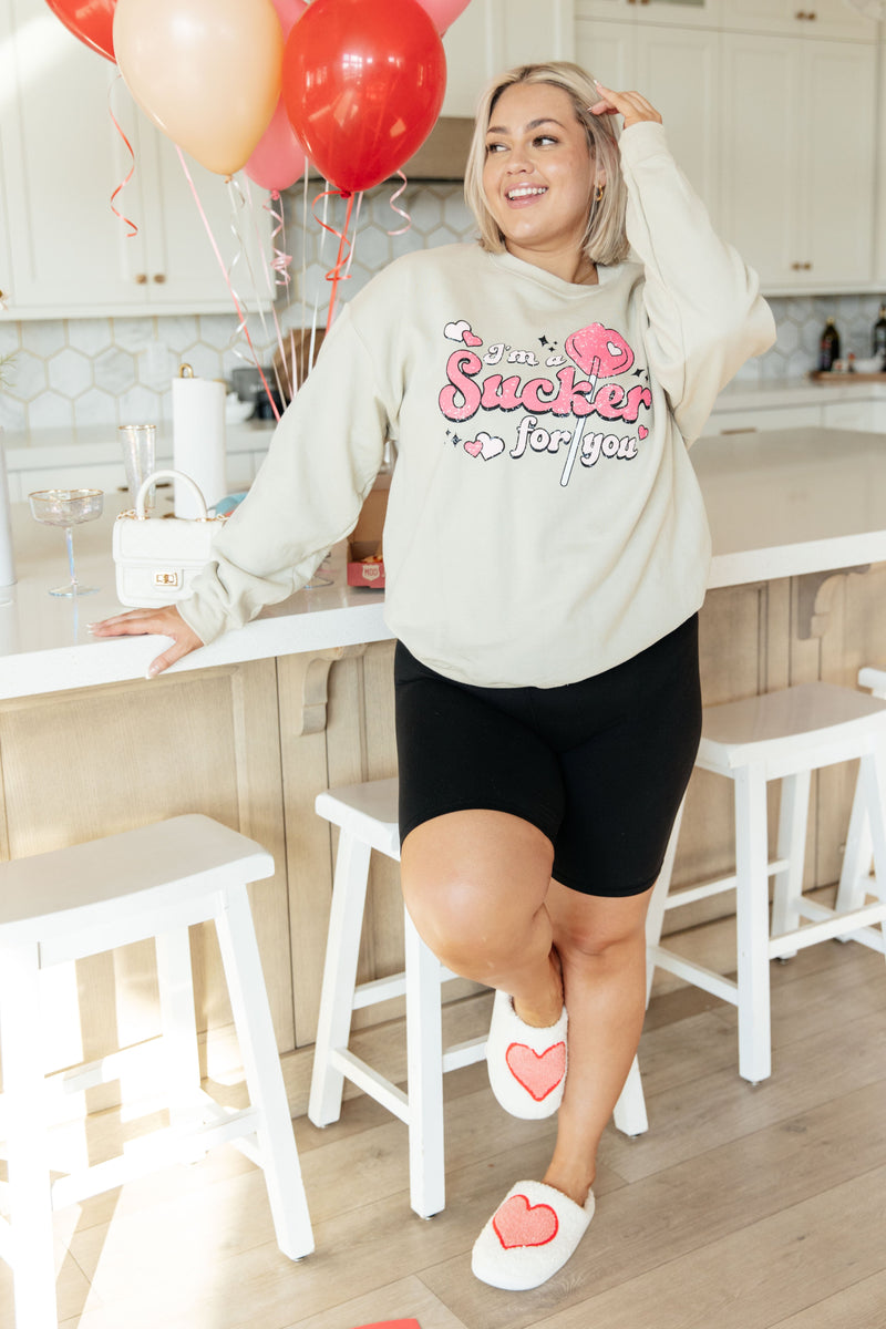 I'm A Sucker For You Valentine Pullover Tops   