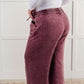 In or Out Wide Leg Cropped Pants in Eggplant Athleisure