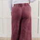 In or Out Wide Leg Cropped Pants in Eggplant Athleisure