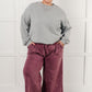 In or Out Wide Leg Cropped Pants in Eggplant Athleisure