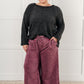 In or Out Wide Leg Cropped Pants in Eggplant Athleisure