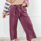 In or Out Wide Leg Cropped Pants in Eggplant Athleisure