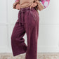 In or Out Wide Leg Cropped Pants in Eggplant Athleisure