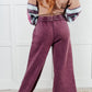 In or Out Wide Leg Cropped Pants in Eggplant Athleisure