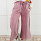 In or Out Wide Leg Cropped Pants in Light Rose Athleisure