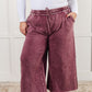 In or Out Wide Leg Cropped Pants in Eggplant Athleisure