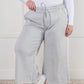 In or Out Wide Leg Cropped Pants in Light Grey Bottoms