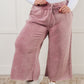 In or Out Wide Leg Cropped Pants in Light Rose Athleisure