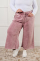 In or Out Wide Leg Cropped Pants in Light Rose Athleisure