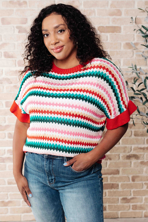 It's a Go Striped Knit Top Tops   