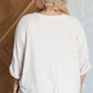 Ivory Thoughts Chenille Blouse Womens Tops   