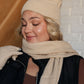 Jane Frost Beanie, Glove, and Scarf Set in Beige Accessories