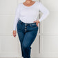 Janice High Rise Button Fly Wide Leg Crop Jeans Womens