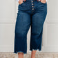 Janice High Rise Button Fly Wide Leg Crop Jeans Womens