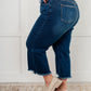 Janice High Rise Button Fly Wide Leg Crop Jeans Womens