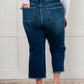 Janice High Rise Button Fly Wide Leg Crop Jeans Womens