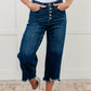 Janice High Rise Button Fly Wide Leg Crop Jeans Womens