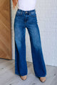 Eliza High Rise Control Top Retro Wide Leg Jeans Denim   