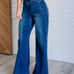 Eliza High Rise Control Top Retro Wide Leg Jeans Denim   