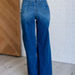 Eliza High Rise Control Top Retro Wide Leg Jeans Denim   