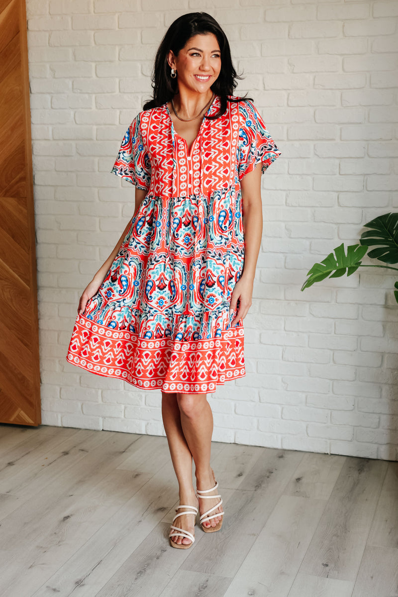 Journey On Mixed Print Dress Dresses   