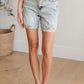 Cindy High Rise Mineral Wash Distressed Boyfriend Shorts Womens Denim Shorts   